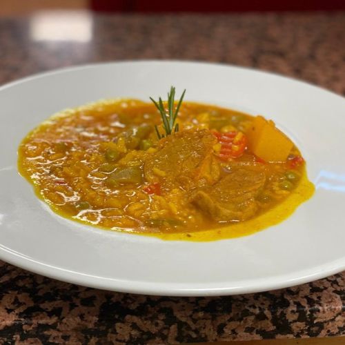 Arroz meloso dé solomillo