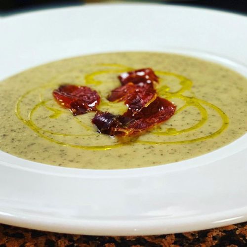 Crema de calabacín con Bacon