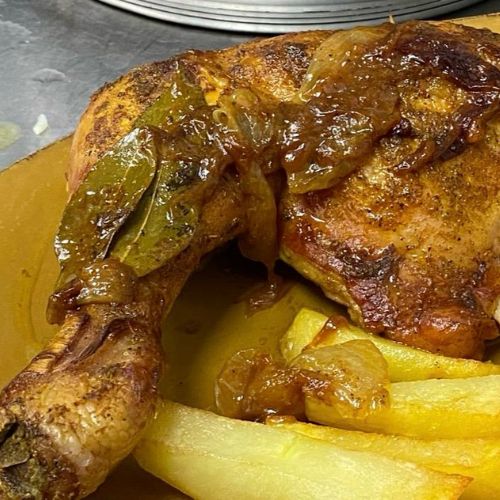 Muslo de pollo asado