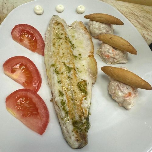 Lubina desespinada a la plancha