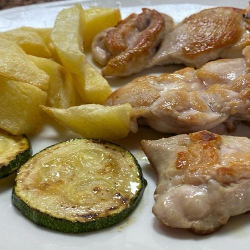 Muslos de pollo deshuesado a la plancha
